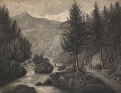 En el Zwcilutzen - Cerca de Interlaken/ Cantón de Berna/ La Jungfrau en la distancia de Isaac Weld