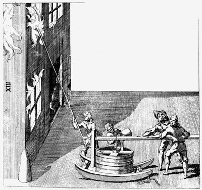 Camión de bomberos, de Isaac de Caus Nouvelle Invention de Lever l