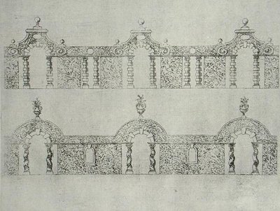 Diseños de pasarelas con arcos de topiaria de 