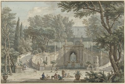 Vista del jardín de Villa d