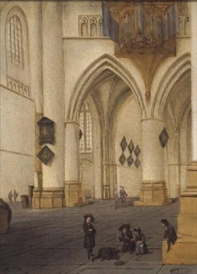 Vista del ambulatorio sur de la iglesia de San Bavo, Haarlem de Isaac van Nickele
