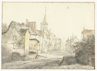 Una calle de un pueblo o ciudad
Dorpsstraat de Isaac van Ostade