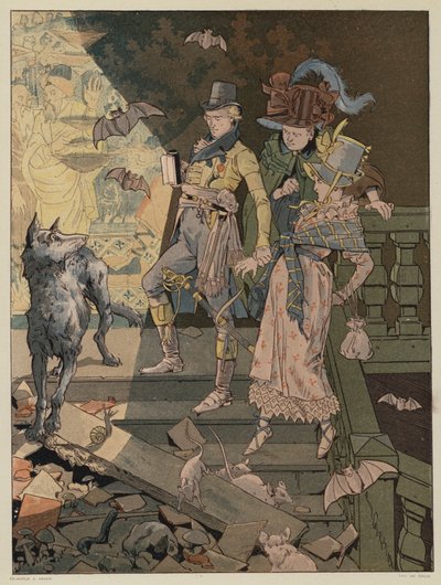 Escena de La Dame de Gai-Fredon, de Quatrelles (Ernest L