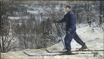 Kliment Voroshilov (1881-1969) esquiando de Isaak Israilevich Brodsky