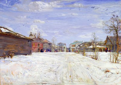 Escena callejera en invierno de Isaak Israilevich Brodsky
