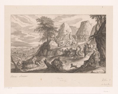 Paisaje con Moisés sacando agua de la roca de Isaak Major