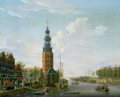 Vista de Ámsterdam con la Torre Montelbaan en el Oude Schans, 1777 de Isaac Ouwater