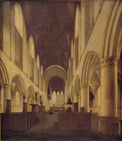 Interior de la iglesia de San Bavón en Haarlem. Vista desde la nave hacia el coro de Isaak van Nickelen
