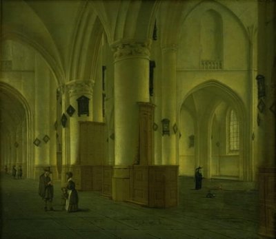 Nave lateral en la iglesia de San Bavón en Haarlem de Isaak van Nickelen