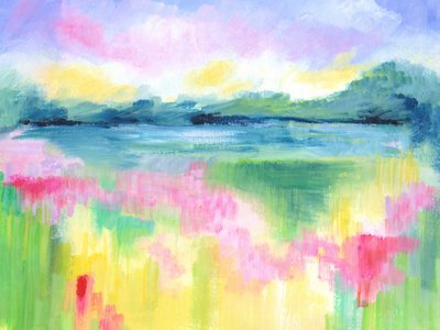 Paisaje lacustre abstracto de Isabelle Brent