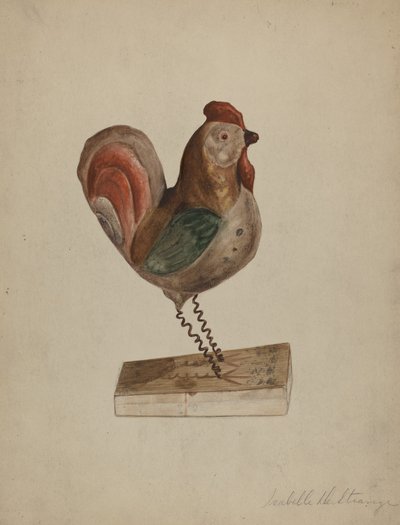 Juguete de gallo alemán de Pa. con fuelle de Isabelle De Strange