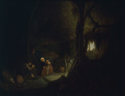 Familia campesina en el granero, por Isack van Ostade (1621-1649) de Isack van Ostade