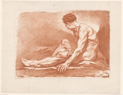 Estudio hombre sentado de Isak Henningsen