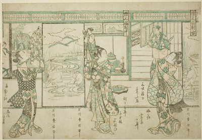 Titiriteros - Un conjunto de tres (Ayatsuri sanpukutsui) de Ishikawa Toyonobu