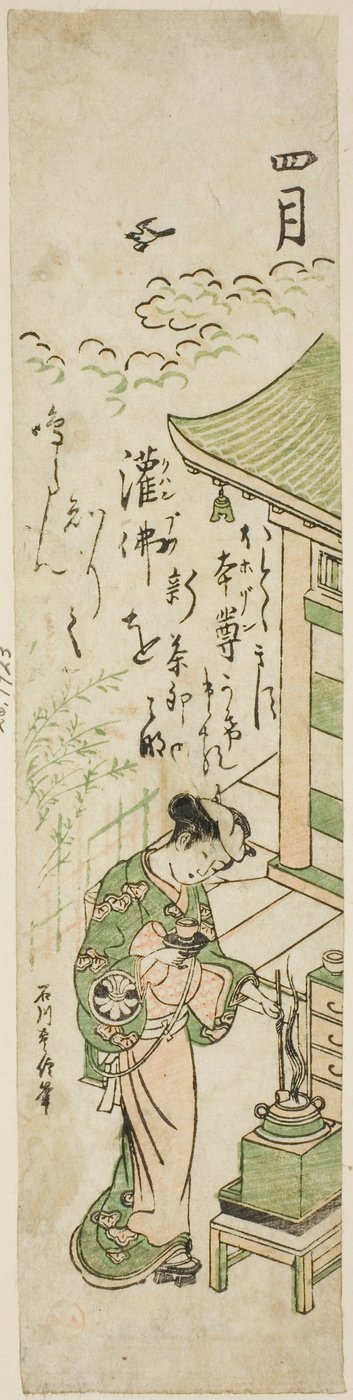El Cuarto Mes (Shigatsu), de una serie sin título de doce meses de Ishikawa Toyonobu