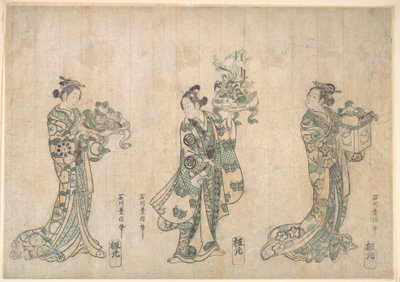 Tres actores de Ishikawa Toyonobu