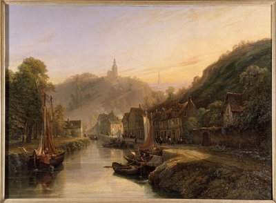 Vista del puerto de Dinan - por Isidore Dagnau, ca. 1830 de Isidore Dagnan