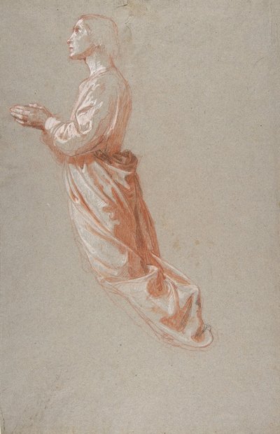 Ángel registro superior, estudio para pinturas murales en la Capilla de San Remi, Sainte-Clotilde, siglo XIX de Isidore Pils