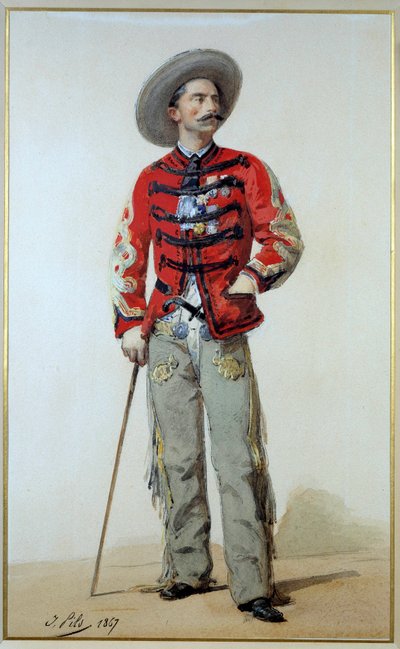 Expedición de México (1861-1867): retrato del General Gaston Galliffet (1830-1909) en México de Isidore Pils