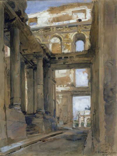 Ruinas del Palacio de las Tullerías, siglo XIX de Isidore Pils