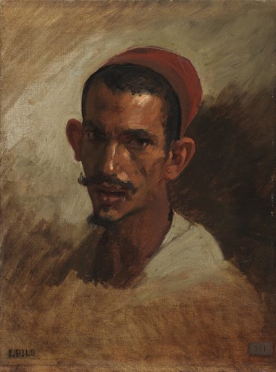Estudio para la cabeza de un joven árabe, c.1860-62 de Isidore Pils