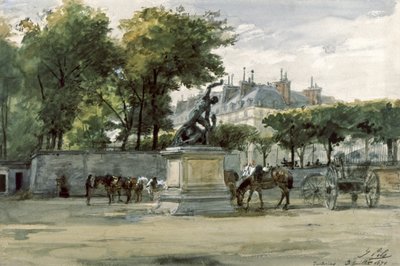 La Comuna de París : el ejército de Versalles en las Tullerías, c.1871 (acuarela) de Isidore Pils