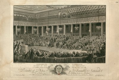 La noche del 4 de agosto de 1789 en la Asamblea Nacional, 1790 de Isidore Stanislas Helman