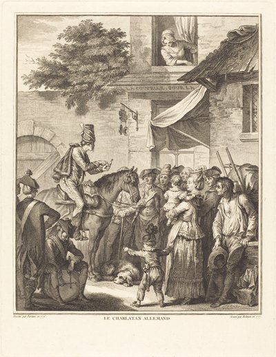 El charlatán alemán de Isidore Stanislas Helman after Jean Duplessi Bertaux