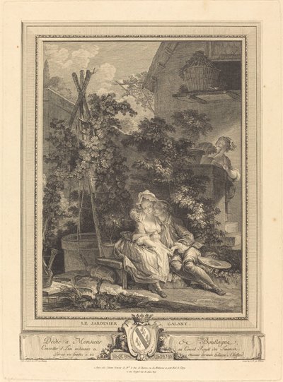 El jardinero galante de Isidore Stanislas Helman after Pierre Antoine Baudouin