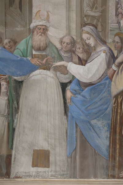 (detalle) del Matrimonio de la Virgen María de Isidoro Bianchi