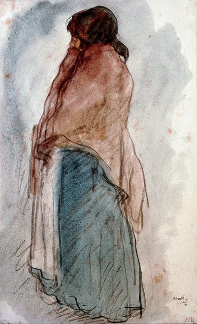 La mujer del cántaro. Acuarela de Isidre Nonell i Monturiol (1873-1911). 1906 Barcelona. Museo Nacional de Arte de Cataluña de Isidro Nonell
