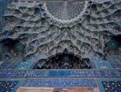 Detalle de la bóveda de la Mezquita del Shah (también conocida como Mezquita del Imán) Isfahan de Islamic School