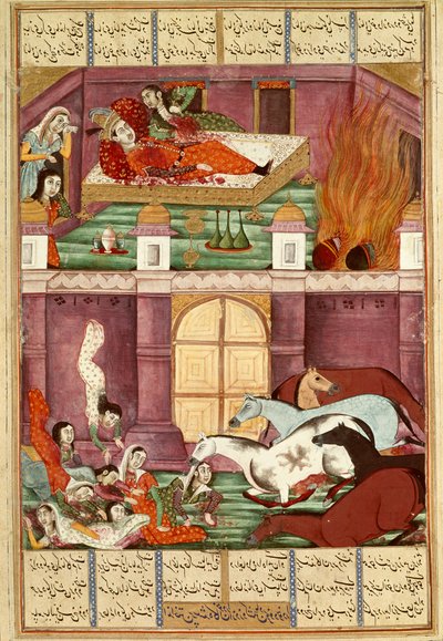 Arte islámico: la muerte de Firoud y su madre Djerireh de Islamic School