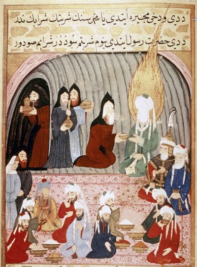 MUHAMMAD: Monjes cristianos sirven una comida a Mahoma durante su viaje a Siria de Islamic School