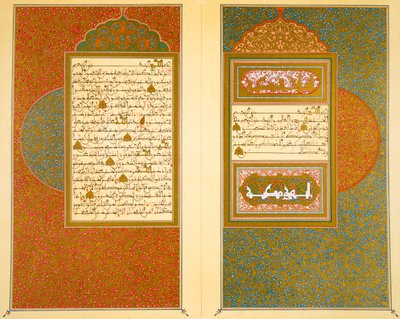 Apertura de Doble Página de un Corán Moro del Siglo XVIII de Islamic School