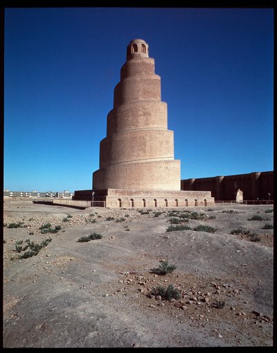 Vista de la Gran Mezquita y su minarete, la Torre Malwiya, 847-852 de Islamic School