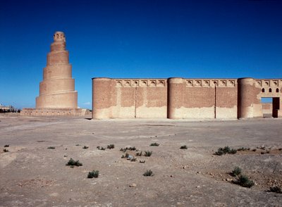 Vista de la Gran Mezquita y su minarete, la Torre Malwiya, 847-852 de Islamic School