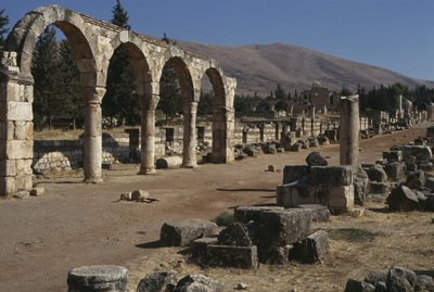 Vista de una calle y una columnata, Período Omeya (661-750) de Islamic School