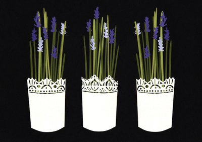 Macetas de lavanda, 2014 (papel) de Isobel Barber