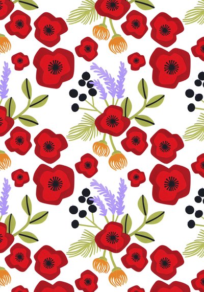 Amapola impresa, 2015 (papel cortado) de Isobel Barber