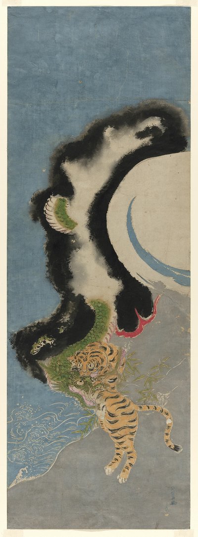 Dragón y tigre de Isoda Koryusai