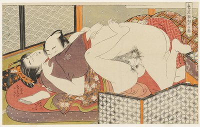 En los barrios del placer, n.º 3 de Doce encuentros en el camino del amor (Shikidō torikumi jūniban) de Isoda Koryusai