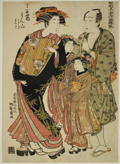 Manzan del Chojiya, de la serie "Modelos para la moda: Nuevos diseños tan frescos como hojas jóvenes" de Isoda Koryusai