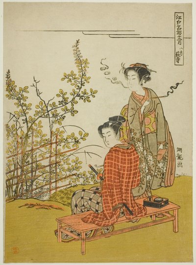 El Octavo Mes en el Templo Hagi, de la serie "Lugares Famosos de Edo en los Doce Meses" de Isoda Koryusai