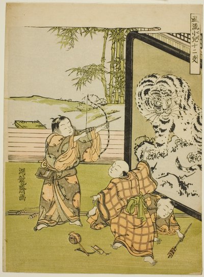 Tigre, de la serie "Niños a la Moda con los Doce Signos del Zodiaco (Furyu kodomo juni shi)" de Isoda Koryusai