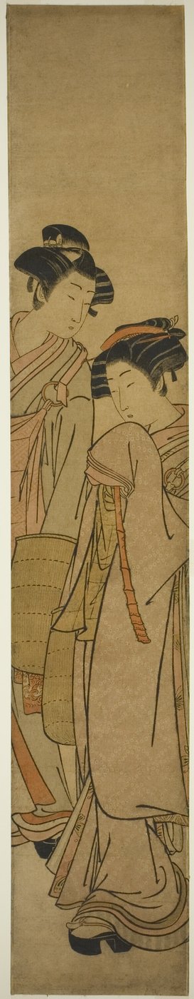 Joven pareja vestida como monjes mendicantes de Isoda Koryusai