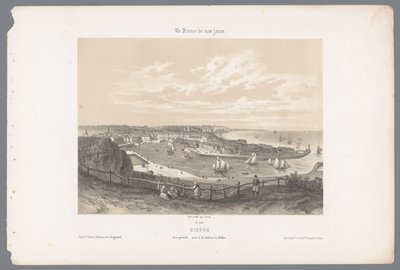 Vista de Dieppe desde el acantilado de Pollet
Dieppe. Vue générale, prise de la falaise du Pollet (título en el objeto)
Francia contemporánea (título de la serie)
La France de nos jours (título de la serie en el objeto) de Isodore Laurent Deroy