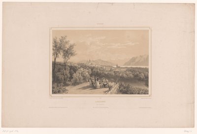 Vista de Lausana Lausana. Vue generale (título sobre objeto) Rostros en Suiza (título de la serie) Suisse (título de la serie sobre el objeto) de Isodore Laurent Deroy