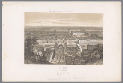 Zicht op Lyon en de kathedraal vanaf Fourvière Lyon. Vista general tomada desde Fourvières Hedendaags Frankrijk (título de la serie) Francia hoy en día (título de la serie) de Isodore Laurent Deroy