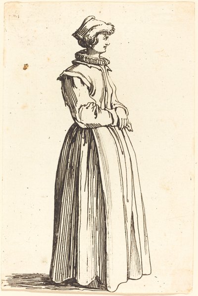 Joven Mujer, de Perfil, Mirando a la Derecha de Israel Henriet after Jacques Callot
